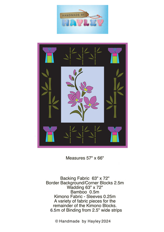 Kabuki Quilt Paper Pattern  - Includes layout template