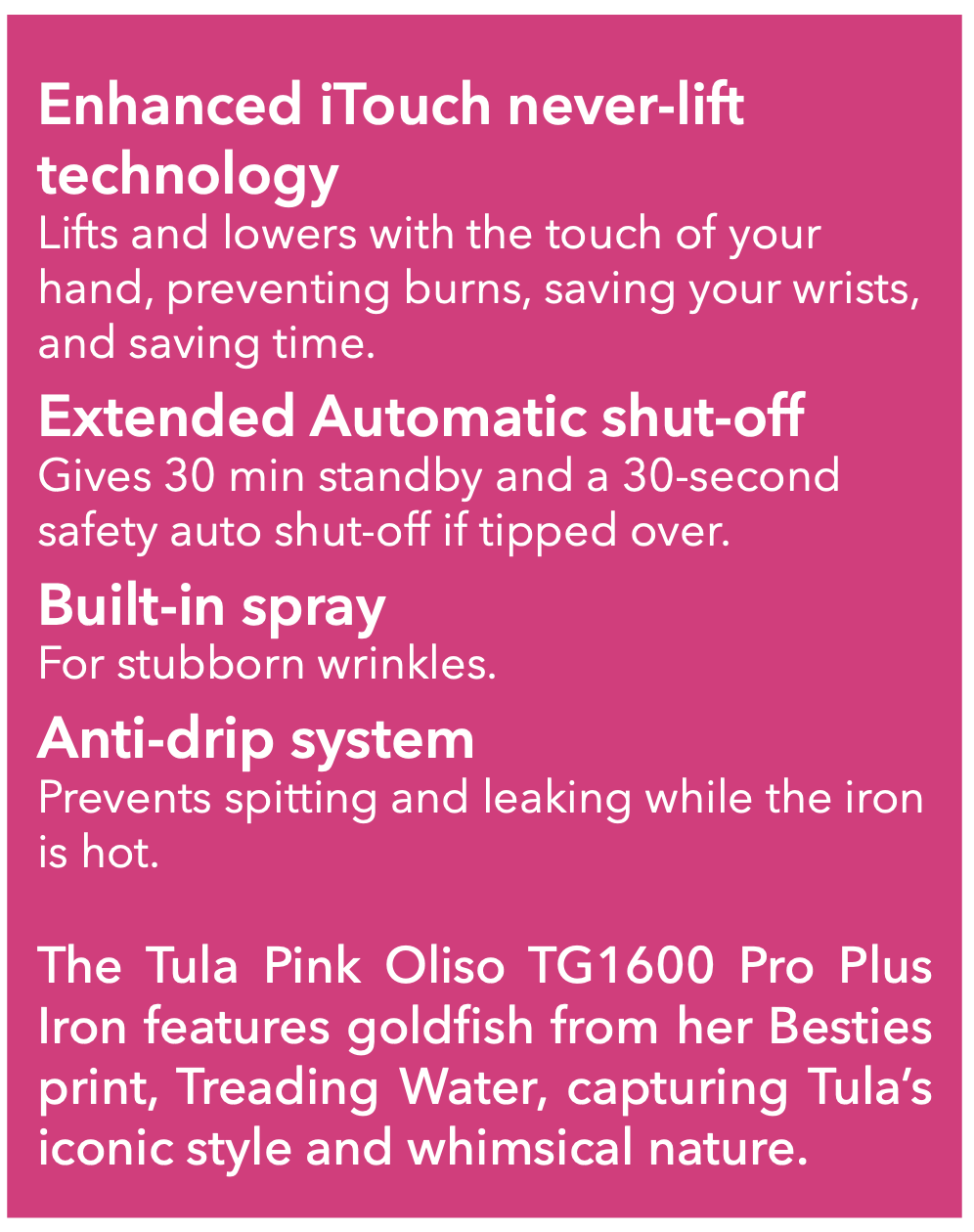 Oliso Tula Pink Pro Plus Smart Iron