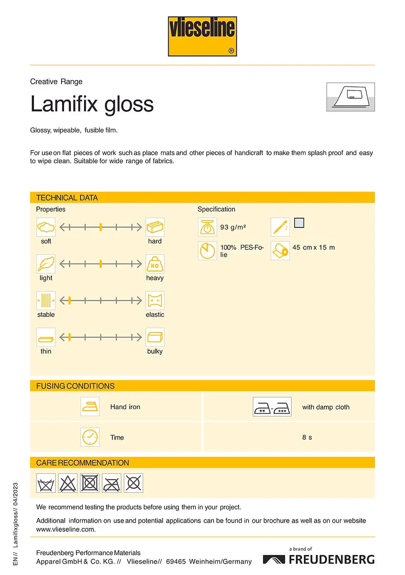 Vlieseline Lamifix Gloss 45cm x 1m